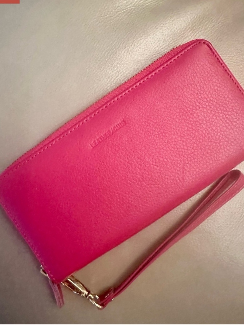 Pink Leather Wristlet Wallet